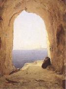 Karl Blechen Monks at the Gulf of Naples (mk09) oil painting reproduction